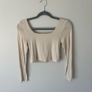 Cream Long Sleeve Women's Top